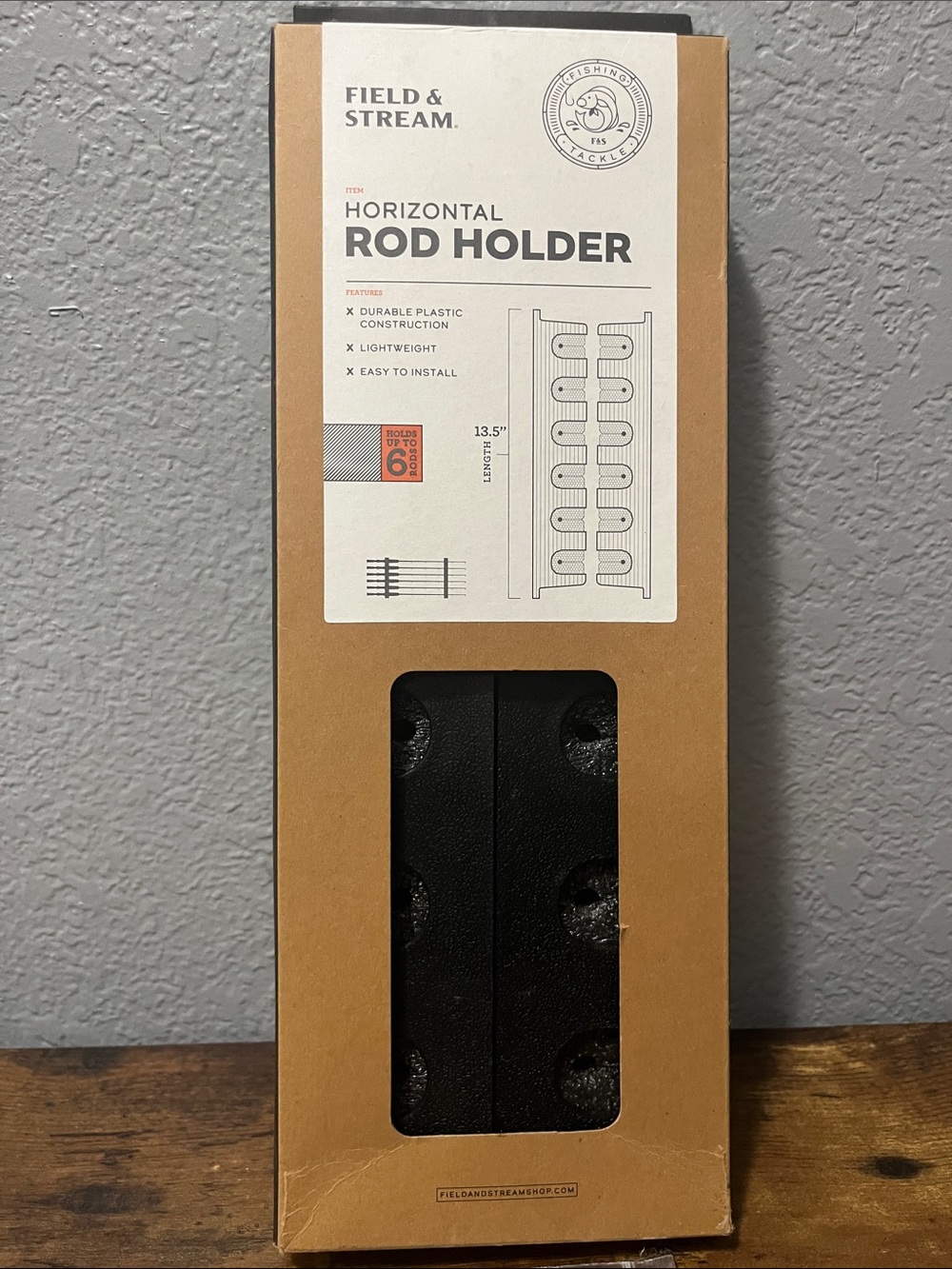 Field & Stream Black Horizontal Rod Rack – Wall-Mount Rod Holder